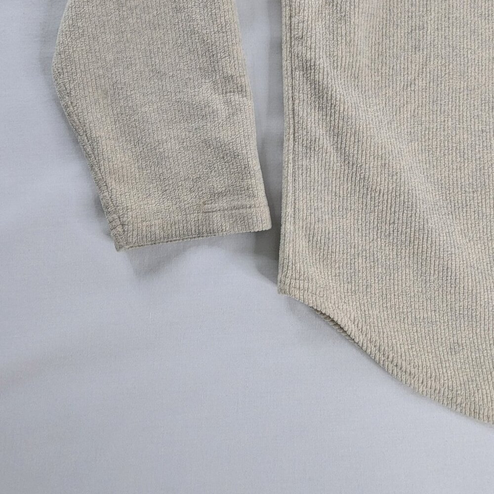 VTG Cream Ribbed Button Front Collared Shacket Jacket Shhirt - Picture 7 of 7